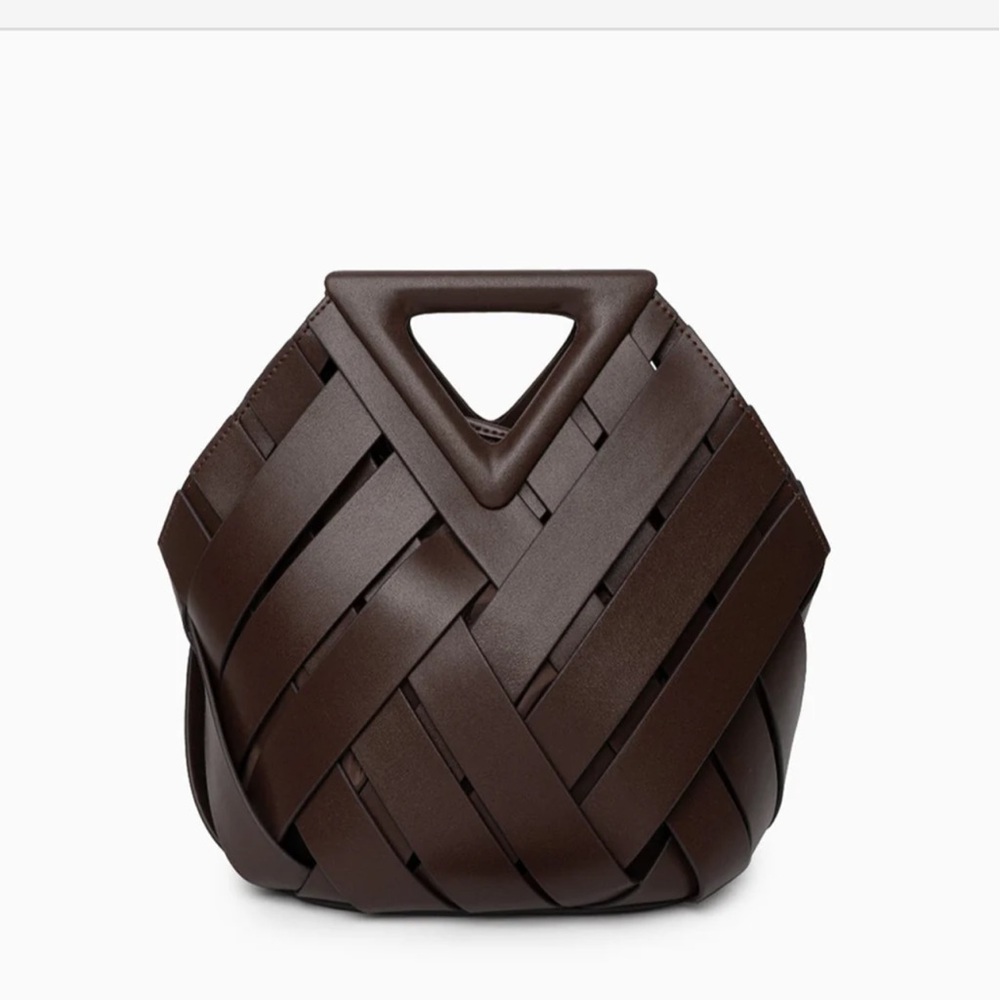 Chic Brown Woven Mini Bag